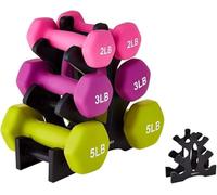 Topyond Soporte Mancuernas, 3 Niveles Soporte para Mancuernas, PP árbol de Mancuernas Triangular, 23x22,5x8,5cm para Ejercicios de Gimnasio en Casa (Mancuernas No Incluidas)