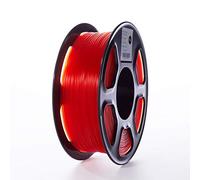 TOPZEAL Filamento de impresora 3D, filamento PLA de color transparente serie 1.75 mm, precisión dimensional +/- 0.05 mm, carrete de 1 KG para impresora 3D y lápiz 3D (Transparent-Red)