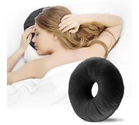Topzora Piercing de almohada con agujero - Donut Almohada para dormir de lado para aliviar el dolor de oído, piercing almohada para dormir de lado para aliviar el dolor en el oído, color negro