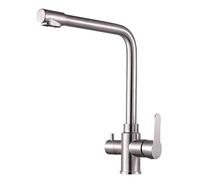 Toque Camino ° Rotación Recta Beber Bebida Acero Inoxidable Acero Inoxidable Agua Caliente y fría Agua fría Patinas de Fregadero de Cocina de un Solo Orificio