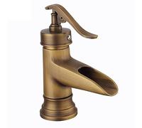Toques de baño de cobre antiguos con toque de instalación de una sola cuenca de instalación de un solo orificio de cascada fría LWX