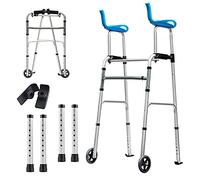 tor .99s Rolling .99s para Personas Mayores, Tor plegable .99 Compacto Vertical .99 con 2 Almohadillas para Reposabrazos, 2 Ruedas, 4 Tubos, Movilidad, Carga 150Kg