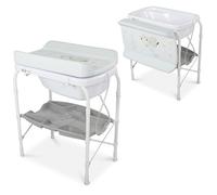 Toral Bañera Cambiador Bebe Mueble con Patas - Bañera Bebe Con Bandeja Separadora y Ruedas con Freno - Cambiador con Medidor de Altura
