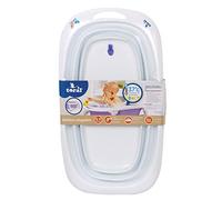 Toral Bañera Plegable Bebé con Patas Blanca - Bañera Bebe con Patas Comoda, Facil de Guardar, con Tapon Indicador de Temperatura y Patas Antideslizantes - Bañera Bebé Plegable Portatil