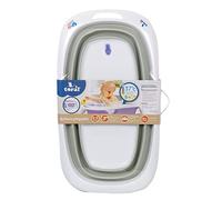 Toral Bañera Plegable Bebé con Patas Gris - Cómoda, Fácil de Guardar, con Tapón Indicador de Temperatura y Patas Antideslizantes - Portátil