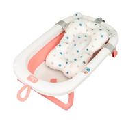 Toral Bañera Plegable Bebé con Patas Rosa + Cojin - Bañera Bebe con Patas Comoda, Facil de Guardar y Usar, Patas Antideslizantes y Colgador - Bañera Bebé Plegable Portatil - Bathy Rosa con Cojín