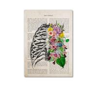 Tórax Flower Anatomy-clásico Anatomía Humana Músculos Flor Arte de Pared lona Pintado Carteles Estampados Cuerpo Narrar Imágenes Educación Médica Decoración del Hogar