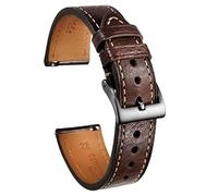 torbollo Pulseras reloj 20mm, Pulseras reloj hombre, Correa reloj cuero suave café, recambio reloj