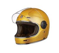 TORC Casco Moto Integral Vintage Cáscara de Fibra de Vidrio con Visera Homologado ECE 22-06