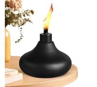 Torch Canister - Iron Stainless Steel 13.8x10.5cm | Refillable Tabletop Citronella Lantern Holder, Outdoor Flame Torch Container | For Garden Patio Deck Outdoor Party Use