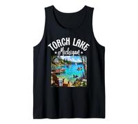 Torch Lake Michigan MI Caribbean Paradise Sandbar Lake Camiseta sin Mangas