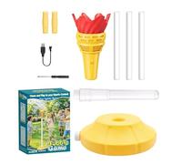 TorchBubble Machine, Electric Foam Sprayer Blower, Adjustable Height Bubble Maker with Light Music, Sturdy Polymer Toy, Outdoor Bubles Maker with Torch Shape Design, Patio Backyard Fun for Kids Party