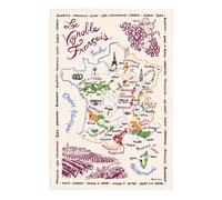Winkler Paño de Cocina La Carte Des Vins de France Crudo 72x48 cm