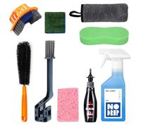 TorchPilot Pro: Conquer Grime! Kit de limpieza y lubricación de cadena de motocicleta - 350 ml potente desengrasante, 120 ml de lubricante húmedo suave, cepillos, estropajo, juego completo de