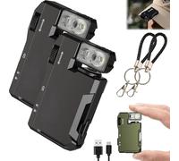 Torcia G5 Edc 400 lumen, torcia G5 Edc ricaricabile, mini torcia portatile piatta G5 Edc, 3 modalità di illuminazione RGB potenti, lampada magnetica super luminosa ad alta luminosità (Black *2)