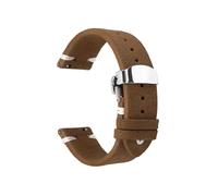 Torehueju 18/20/22mm Correa de reloj de piel de vaca suave de gamuza de color con hebilla de mariposa de liberación rápida