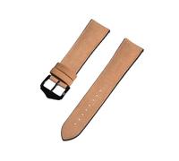 Torehueju 20mm/22mm Correa de reloj de piel de vaca esmerilada con hebilla de pasador negra con silicona impermeable