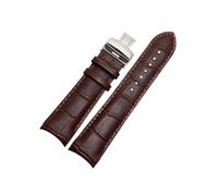 Torehueju 22/23/24mm Correa de reloj de piel auténtica con extremo curvo para hombre con hebilla de mariposa de liberación rápida