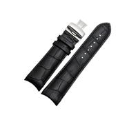 Torehueju 22/23/24mm Correa de reloj de piel auténtica con extremo curvo para hombre con hebilla de mariposa de liberación rápida