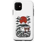 Torii Japan Wave Volcán Sun Mount Fuji Rising Red Carcasa para iPhone 11