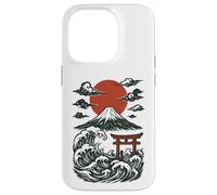 Torii Japan Wave Volcán Sun Mount Fuji Rising Red Carcasa para iPhone 14 Pro