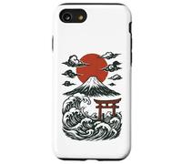 Torii Japan Wave Volcán Sun Mount Fuji Rising Red Carcasa para iPhone SE (2020) / 7/8