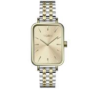 TORII Reloj de Mujer Dorado Acero Inoxidable - Rectangular Cuarzo G20MB.GG Pulsera de Acero índices de línea Resistente al Agua 30 m