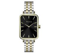 TORII Reloj de Mujer Negro Acero Inoxidable - Rectangular Cuarzo G20MB.BG Pulsera de Acero índices de línea Resistente al Agua 30 m
