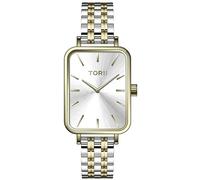 TORII Reloj de Mujer Plateado Acero Inoxidable - Rectangular Cuarzo G20MB.OG Pulsera de Acero índices de línea Resistente al Agua 30 m