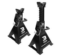 Torin 3 toneladas de acero pesado soportes de bolsillo de bloqueo doble elevador de auto jack negro 2 paquete
