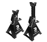 Torin AT43005AB - Soportes de Gato de Acero Resistente: pasadores de Bloqueo Dobles, Capacidad de 3 toneladas (6 Libras), Negro, 1 par (Paquete de 2)