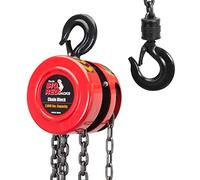 Torin Big Red TR9010 Polipasto Manual de Cadena de 1 tonelada, 2,5 m, Cadena Manual 2 Ganchos Resistentes, para maquinaria automotriz de almacén, Rojo