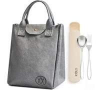 TORISKY Bolsa térmica para almuerzo para hombres y mujeres,bolsa reutilizable,ligera y resistente al agua para el trabajo, picnic, colegio y viajes (DBZ04-Gris)