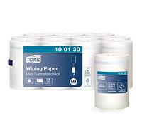 Tork 100130 Papel de secado Advanced de 1 capa compatible con el sistema de alimentación central pequeño M1, blanco, 11 rollos x 120m