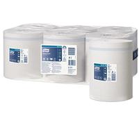 Tork 100134 Papel de secado, de 1 capa, básico, Advanced | 6 rollos x 250m, básico, Advanced, compatible con el sistema de alimentación central grande M2