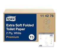 Tork 114276 Papel higiénico, plegado de 2 capas, extra suave | 30 recambios x 252 hojas (total 7560 hojas), extra suave, compatible con el sistema higiénico T3