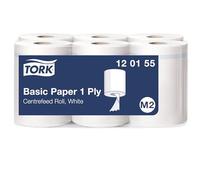 Tork 120155 toallitas de papel estándar para el sistema dispensador M2 / papel estable de 1 capa en blanco, 6 x 300 metros