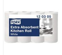 Tork 120305 Rollo de cocina ultrarresistente/Premium / 3 capas/Papel multiuso / 48 bobinas x 12,2 m de largo/color blanco