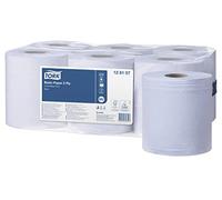 Tork 128107 Papel de secado Universal / Paños de papel de alimentación central compatibles con el sistema M2 / 6 x bobinas / 2 capas / Azul