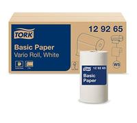 Tork 129265 Papel básico de Dos Capas/Paños de Papel compatibles con el dispensador Basic Paper Vario Roll W5 / Universal / 10 x bobinas de 55 m/Color Blanco