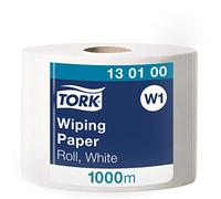 Tork 130100 Papel de Secado Multiuso Advanced / 1 Capa/Paños de Limpieza compatibles con el Sistema W1 / 1 Bobina x 1000 m de Largo/Color Blanco