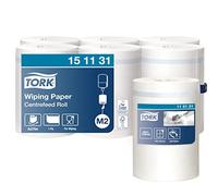 Tork 151131 Papel de secado multiuso Advanced de 1 capa compatible con el sistema de alimentación central grande M2, blanco, 6 rollos x 275m