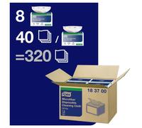 TORK 183700 Paños Limpieza Desechables Microfibra Blancos Cartón De 8 40