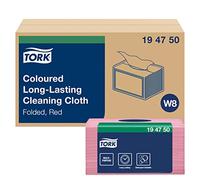 Tork 194750 Paños de limpieza de larga duración Premium / 1 capa/Paños multiusos compatibles con el sistema W8 / 8 paquetes x 40 paños (320 piezas) / color rosa