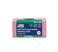 Tork 194750 Paños de limpieza de larga duración Premium / 1 capa/Paños multiusos compatibles con el sistema W8 / 8 paquetes x 40 paños (320 piezas) / color rosa