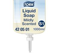 Tork 420501 - Recambio de jabón líquido suave (cosmético), compatible con el sistema S1, 1 L, amarilla clara, 1 unidad