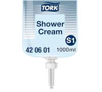 Tork 420601 Jabón líquido para el cabello y el cuerpo, 1 x 1000 ml | Gel de ducha y champú 2 en 1 para sistemas dispensadores S1 -, fragancia fresca, unisex