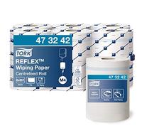 Tork 473242 Papel de secado Reflex/Advanced / 1 capa/Paños de limpieza compatibles con el sistema M4 / 6 bobinas x 300 m de largo/color blanco