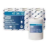 Tork 473412 Reflex Papel de secado QuickDry/Premium / 1 capa/Paños de limpieza compatibles con el sistema M4 / 6 bobinas x 113,9 m de largo/color blanco