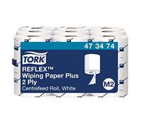 Tork 473474 Reflex Papel de secado Extra/Advanced / 2 capas/Papel multiuso compatible con el sistema M3 / 9 bobinas x 67 m de largo/color blanco